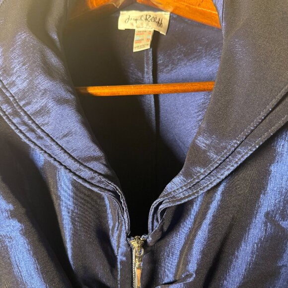 Joseph Ribkoff Vintage Dress Royal Sapphire Moldable Collar and Sleeves Sz 14 - Picture 6 of 10